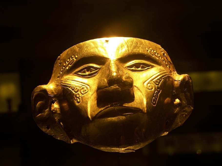 museo del oro, oro, precolombino, colombia, arte y artesanía, color dorado, sin gente, arquitectura, máscara, máscara - disfraz