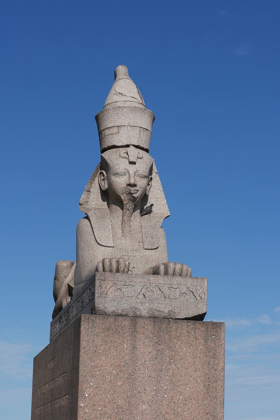 st, petersburg, sphinx, sculpture, ancient, art and craft, sky, representation, low angle view, human representation