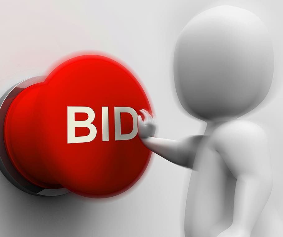 bid, pressed, showing, auction bidding, reserve, auction, auction off, bidder, bidding, button