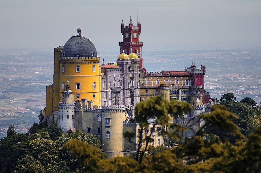 foam, castle, portugal, historical, sintra, colorful, lisbon, building exterior, architecture, built structure