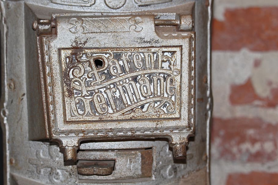 old furnace, door, historically, close up, ornaments, museum piece, nostalgia, oven, cast iron, old