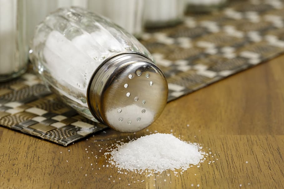 salt, salt shaker, table salt, cooking salt, glass, sodium chloride, spice, season, cook, eat