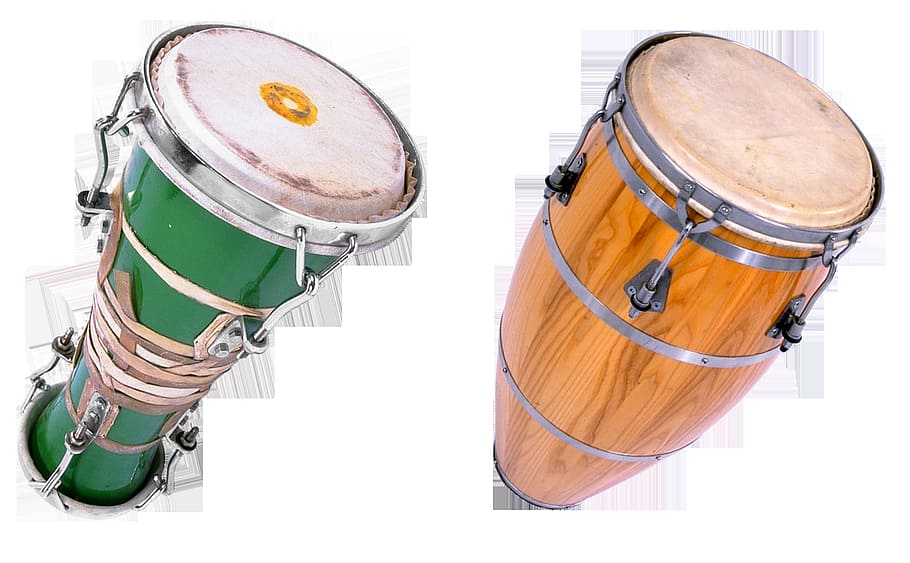 bongo, drum, objek, musik, beat, instrumen, latar belakang putih, close-up, tidak ada orang, budaya dan hiburan seni