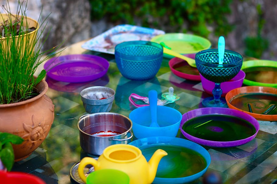 plastic, garden, tableware, outdoor, child, children, play, toys, colorful, color