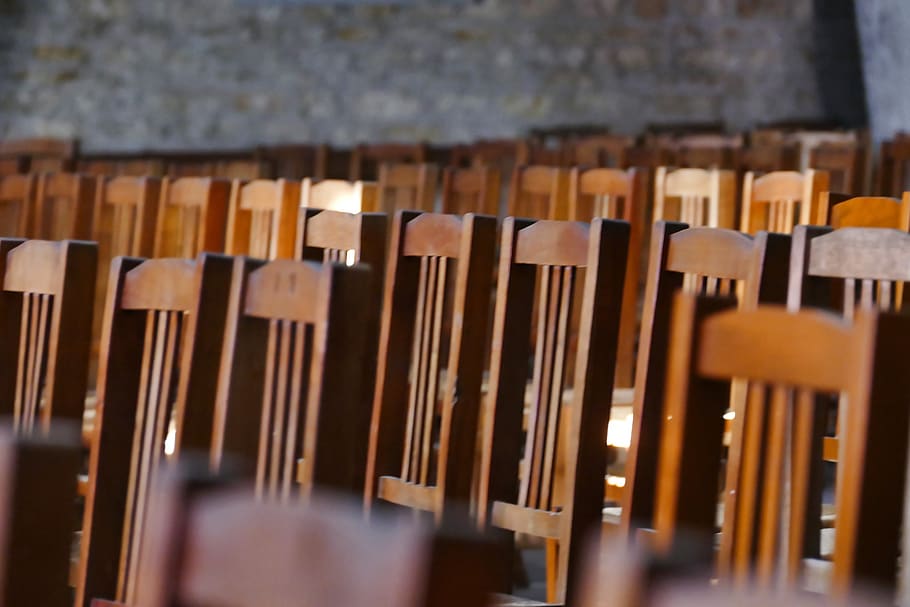 chairs, atmosphere, mood, church, lighting, cathedral, close up, sunlight, royan, france