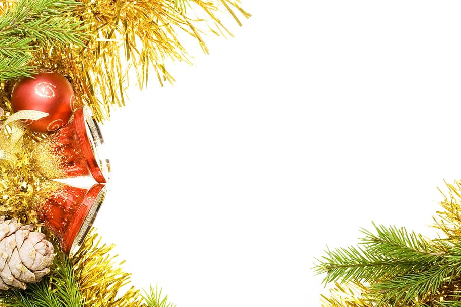 celebración, navidad, árbol de navidad, coníferas, decoración, abeto, marco, regalo, oro, colgantes