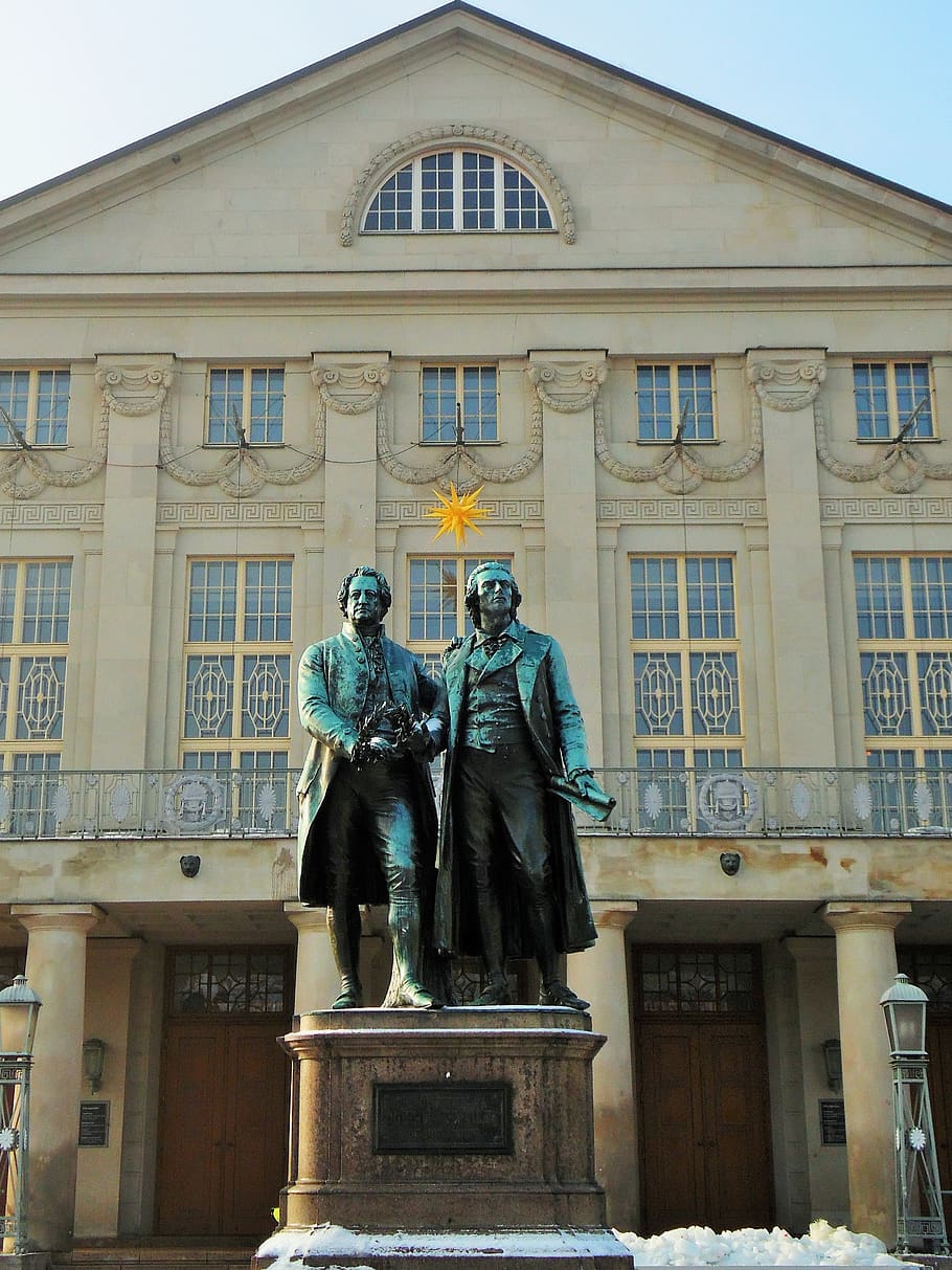 Schiller, Goethe, Weimar, monumento, arte, Alemania, Turingia, poeta, escultura, estatua