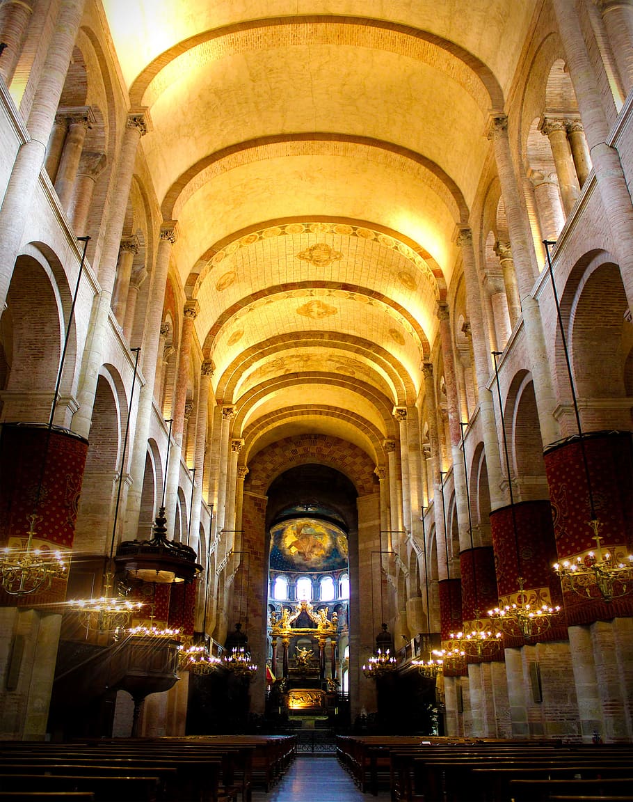 basílica, saint-sernin, -, francia, más grande, iglesia románica, europa, toulouse, antigua, arquitectura