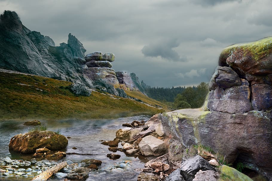 Серая скала. Природа серый камень скалы вода. Вода из скалы. Река серая.