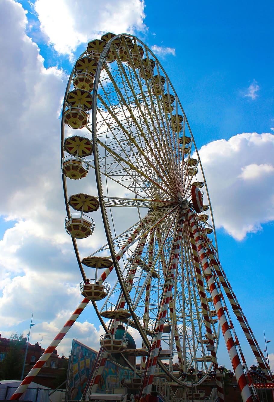 rueda gigante, -toulouse, -, francia diversión, ferris, diversión, atracción, hermosa, grande, carnaval