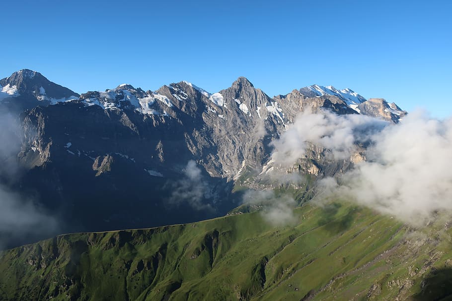 alpes, suíça, montanha, pico, bernese oberland, birg, schilthorn, montanhas, alpino, paisagens - natureza