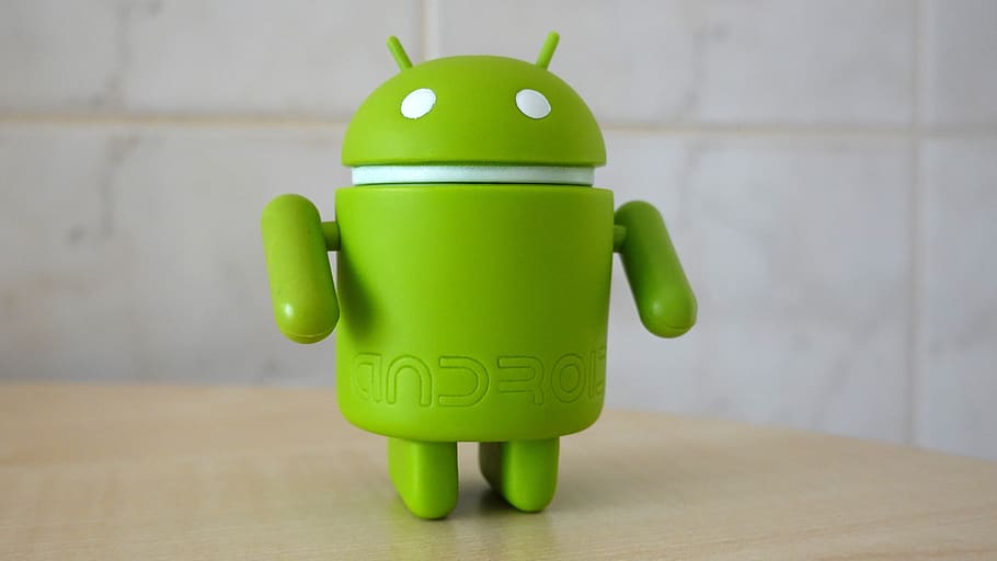 android, google, hijau, robot, smartphone, logo, di dalam ruangan, warna hijau, close-up, masih hidup