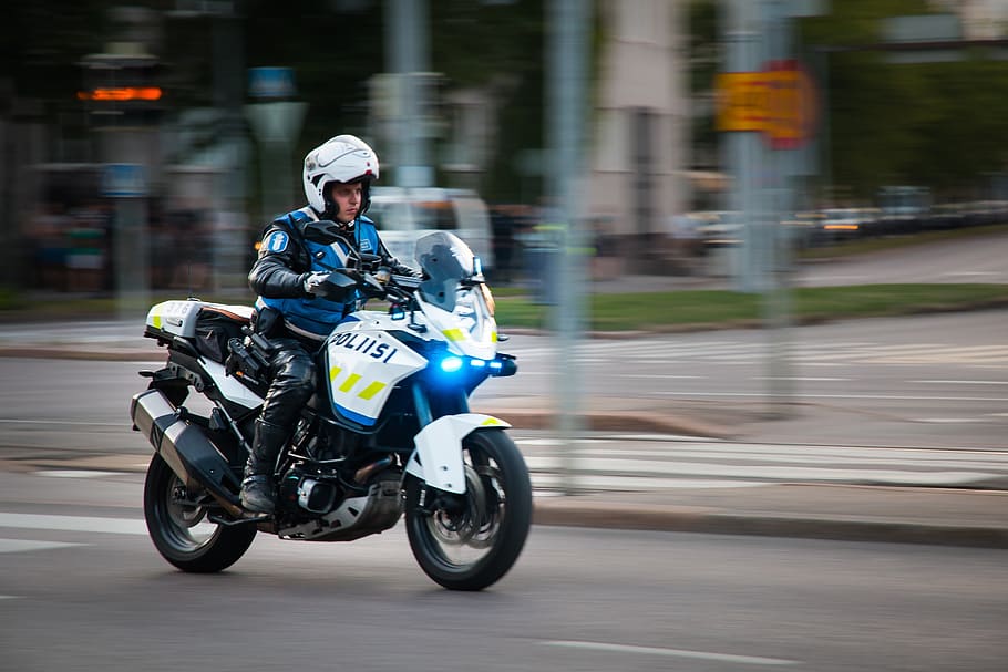 the police, finnish, motorcycle, helsinki, security, officer, traffic, control, alarm, hurry