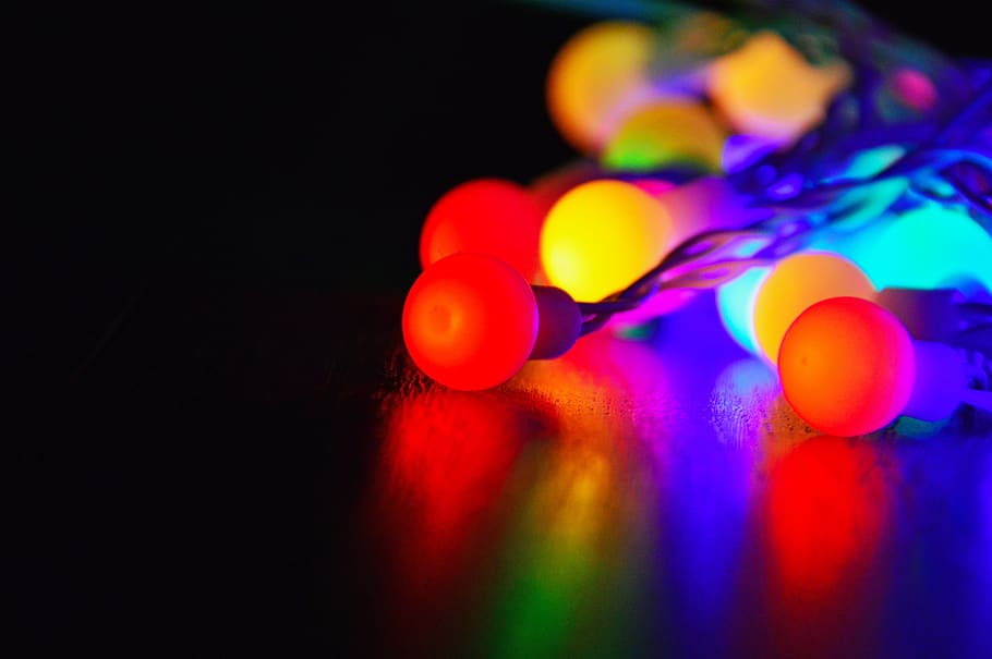cor, lâmpadas, lâmpada, luz, brilho, natal, luzes, decoração, brilhando, plano de fundo