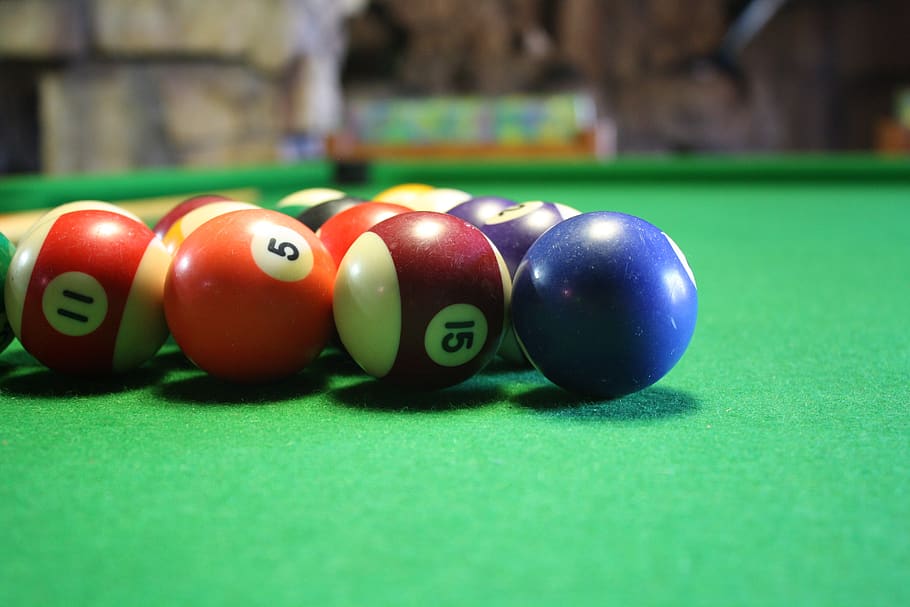 billiards, pool, table, leisure, green, skill, play, balls, game, entertainment
