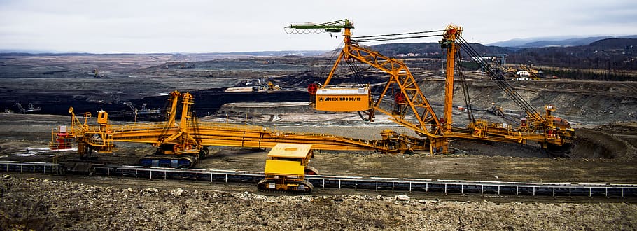 machine, excavator, coal mining, industry, mines, giant machine, wheel, huge, machinery, fuel and power generation