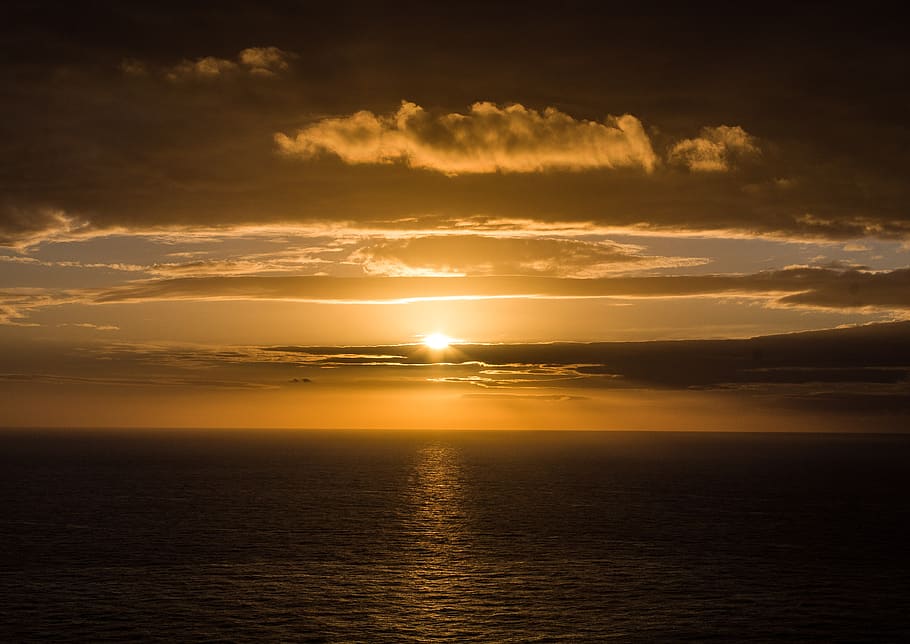 sunset, famous, sol, naturaleza, nature, horizon, cielo, clouds, mar, by sunsets