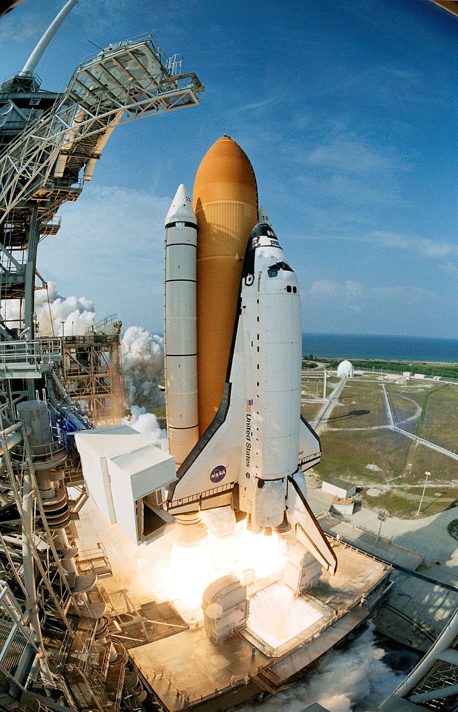 launch, space, shuttle, transport, mission, nasa, sky, nature, day, transportation