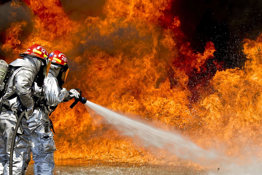 bombero, rescate, misión, bomberos, traje, departamento, salvador, ayuda, quema, fuego - fenómeno natural