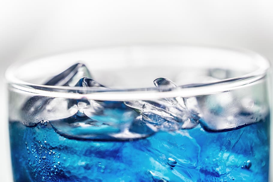 background, beverage, blue, bubble, caffeine, carbonated, carbonated drink, carbonated water, close up, cold