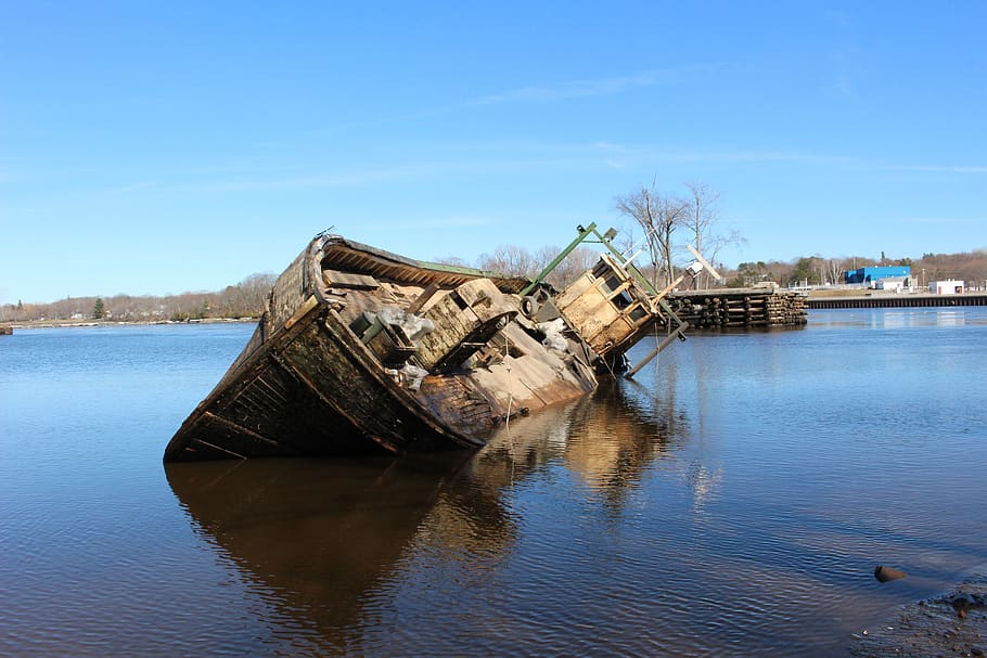 shipwreck, boats, wreck, ship, abandoned, old, coast, wooden, broken, vessel