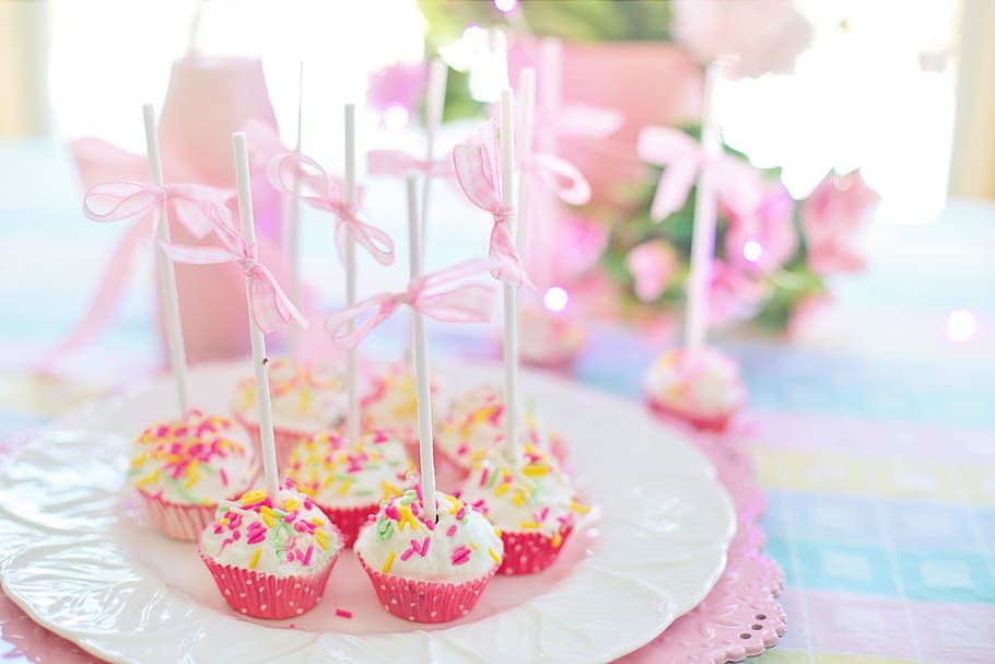 bolas de pastel, cake pops, rosa, fiesta, fiesta de cumpleaños, boda, pastel, pascua, festivo, Celebración