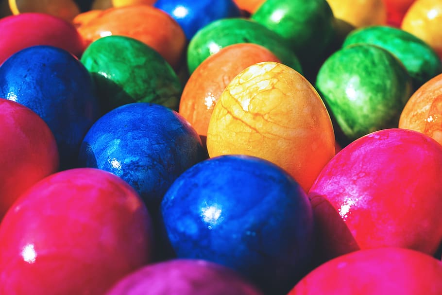 vibrant easter eggs, various, easter, food, food and drink, multi colored, large group of objects, easter egg, egg, full frame