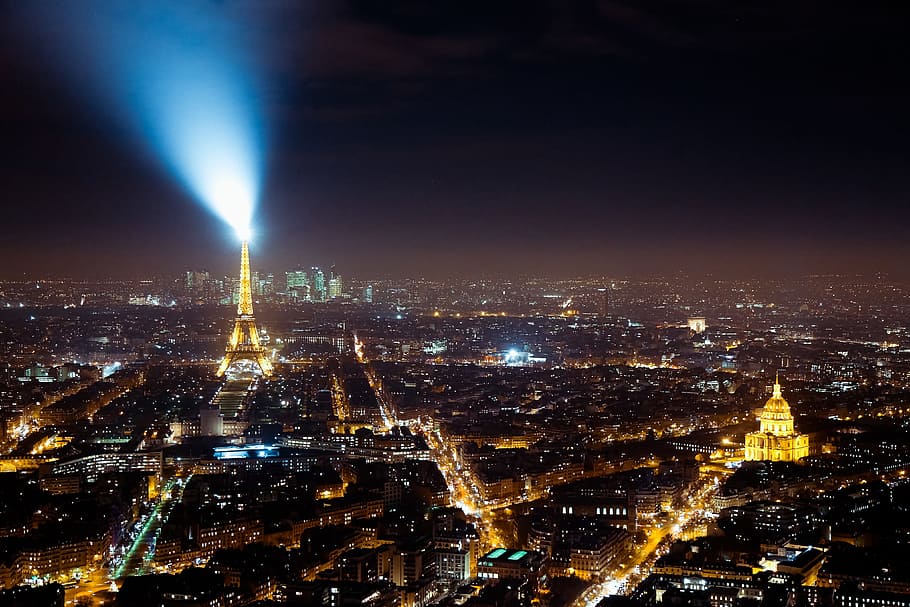 cidade, paris, noite, cidade e urbano, exterior do edifício, arquitetura, paisagem urbana, estrutura construída, construção, iluminado