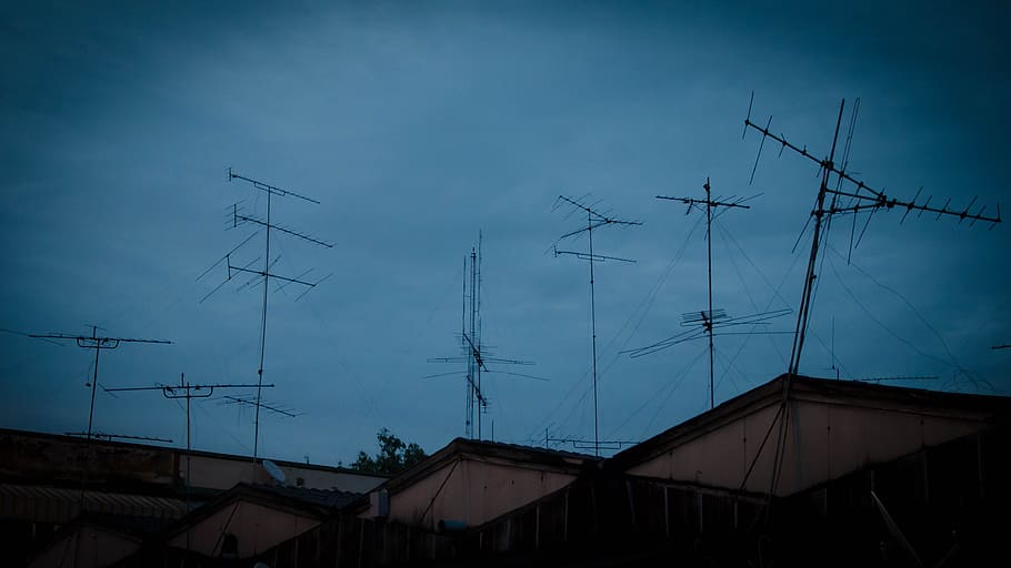 tua, antena tv gaya, thailand, antena, latar belakang, teknologi, alam, biru, cahaya, komunikasi