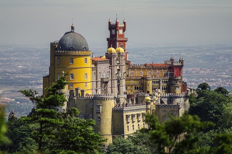 portugal, castle, foam, sintra, lisbon, architecture, travel, monument, building exterior, built structure