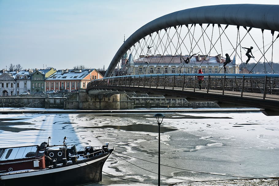river, water, vistula, krakow, malopolska, bridge, architecture, wisla, boat, monuments