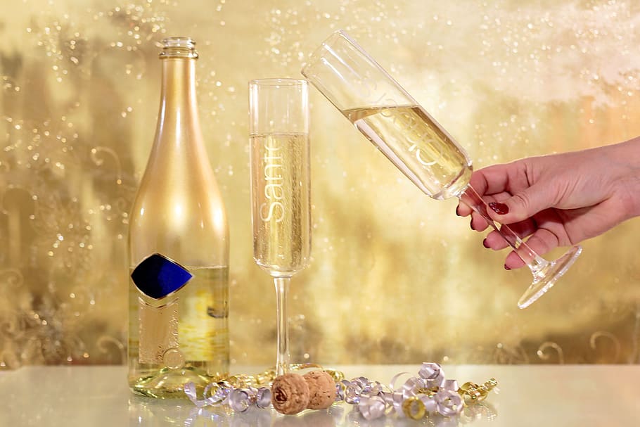 novo, ano, véspera imagem de fundo, imagem., 2018, feliz, véspera, festa, champanhe, celebração