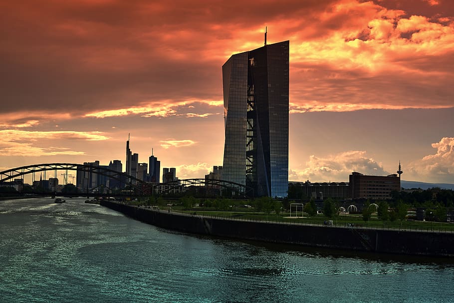 BCE, banco central europeu, frankfurt, ffm, frankfurt a, m, arranha céu, linha do horizonte, construção, banco