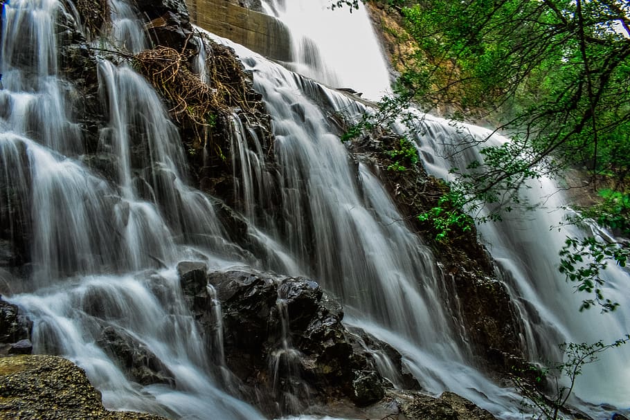 waterfalls, water, nature, landscape, scenic, whitewater, flowing, splash, falls, flow