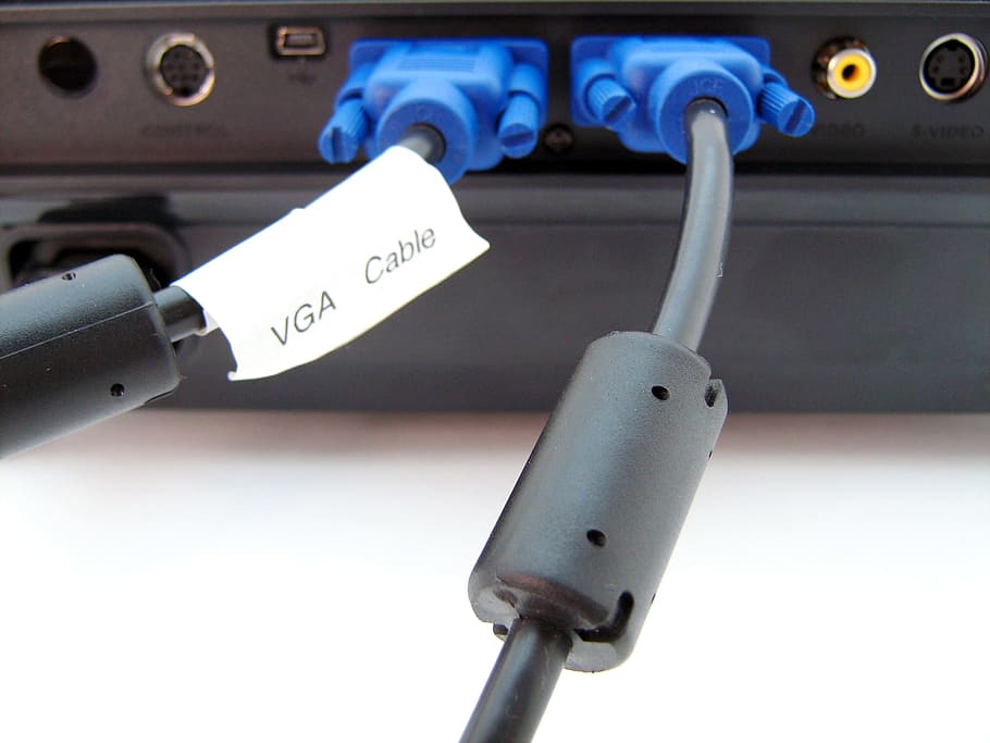 blue, cable, vga, communicating, communication, digital, electric, electtronic, hardware, isolated