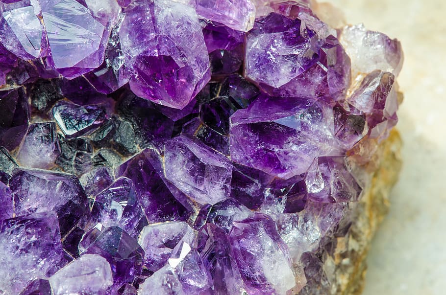 amethyst, gem, quartz, stone, mineral, violet, purple, transparent, macro, jewellery