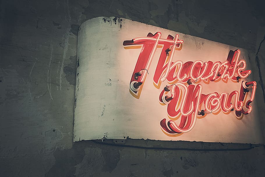thank you, sign, wall, neon, light, wall - building feature, text, communication, western script, architecture