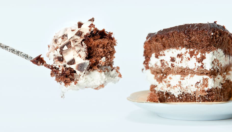 cake, pie, cream, icing, dessert, plate, white, snack, chocolate, candy