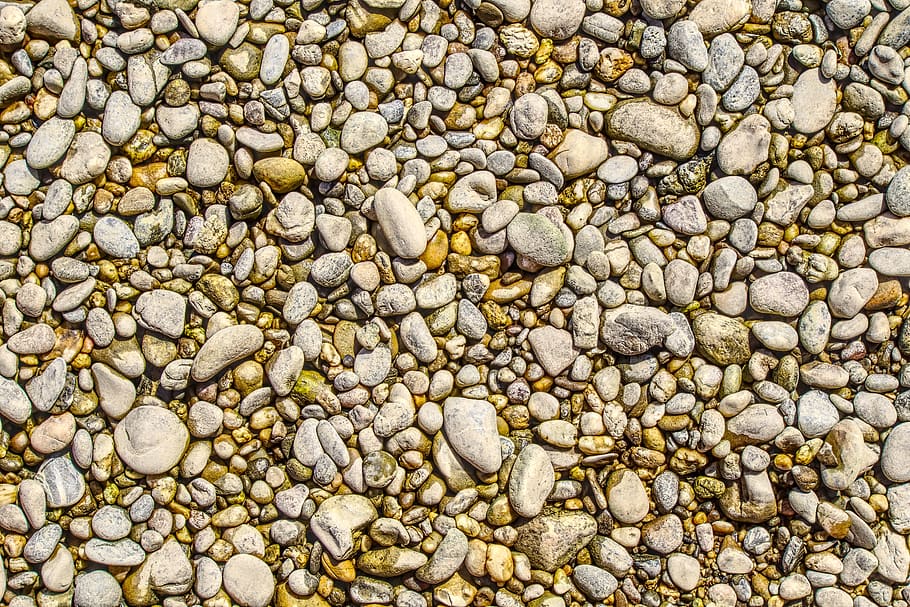 pebble, gravel, stones, gravel bed, riverbed, dry, low tide, drought, texture, structure