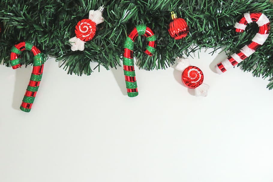 christmas candy, various, christmas, xmas, decoration, christmas decoration, celebration, holiday, red, copy space