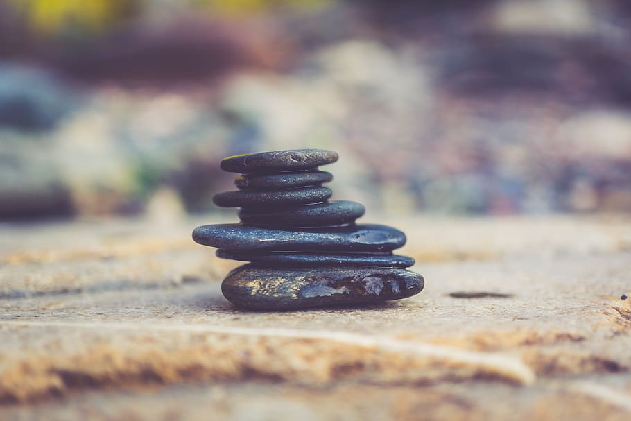 balance, zen, objects, yoga, centered, grounded, stack, selective focus, stone - object, close-up