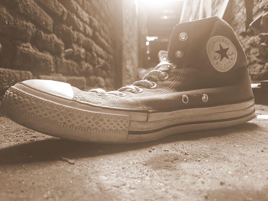old, shoes, brand, converse, style, shoe, sport, close-up, canvas shoe, nature