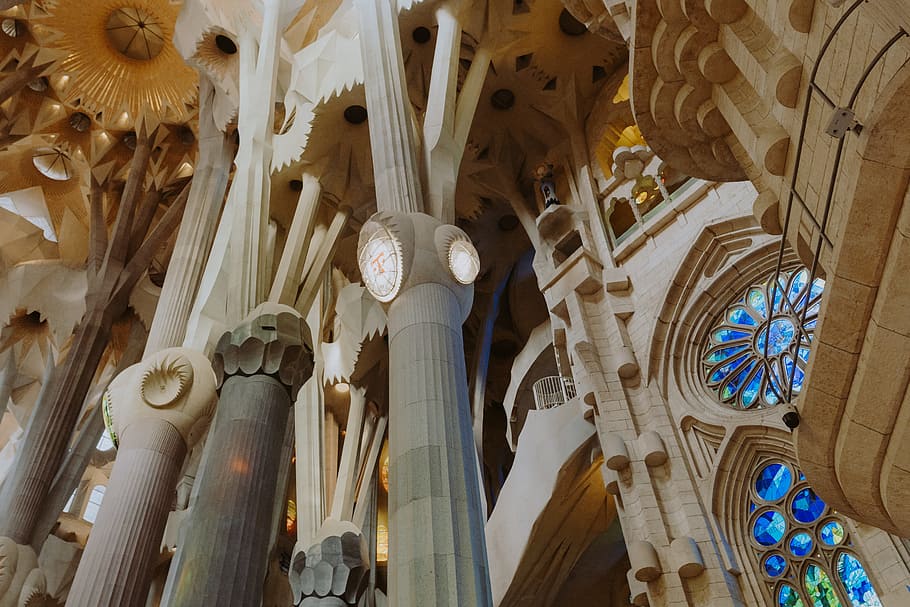 -, catedral, diseñado, barcelona, ​​españa, religión, arquitectura, ciudad, europa, iglesia