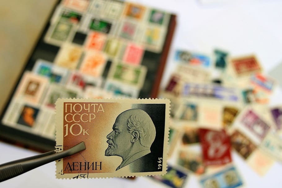 communist, lenin, postage stamp, cccp, symbol, philately, ussr, soviet, communism, history