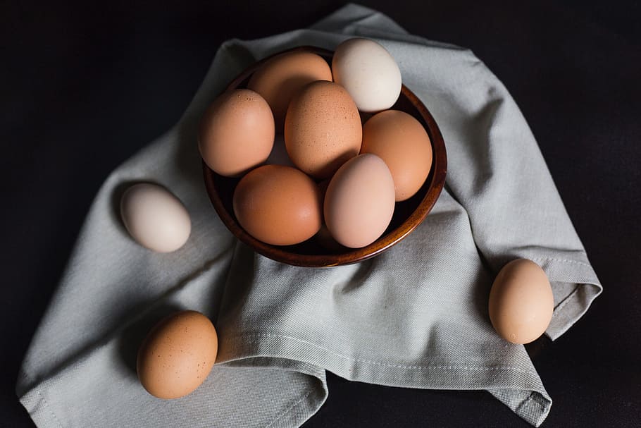 telur jarak bebas, telur, kisaran, segar, bahan, makanan, makanan dan minuman, makanan sehat, coklat, kesejahteraan