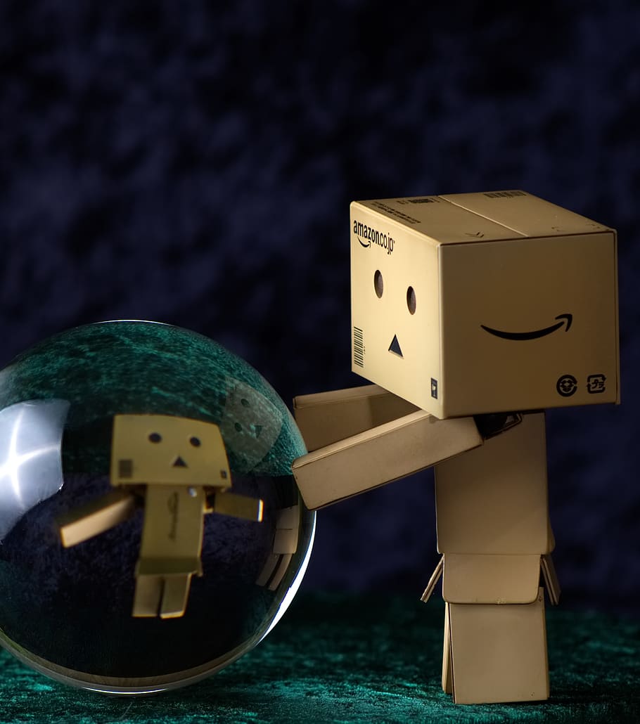 danbo, danboard, glass ball, fortune teller, figure, funny, toys, human representation, representation, focus on foreground