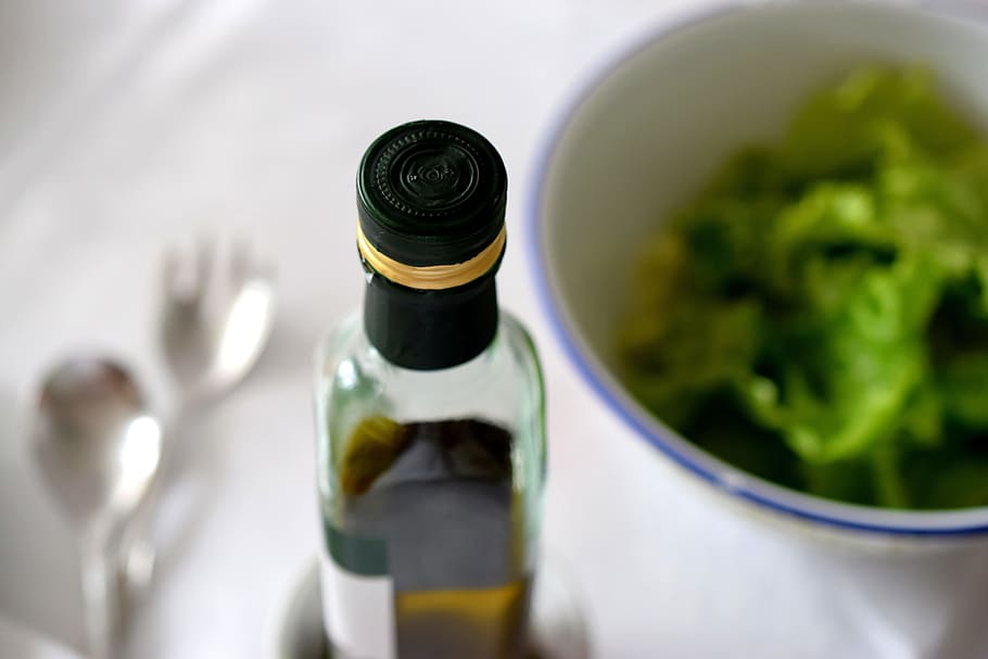 olive oil, green, healthy, oil, salad, food and drink, bottle, drink, wine, alcohol