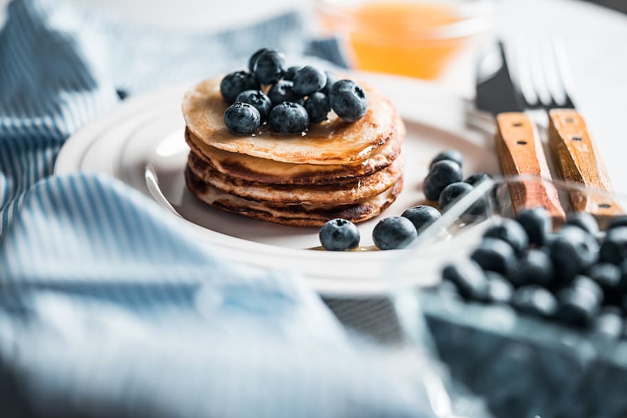 pancakes, blue, blueberries, breakfast, fit, fitness, food, foodie, healthy, homemade