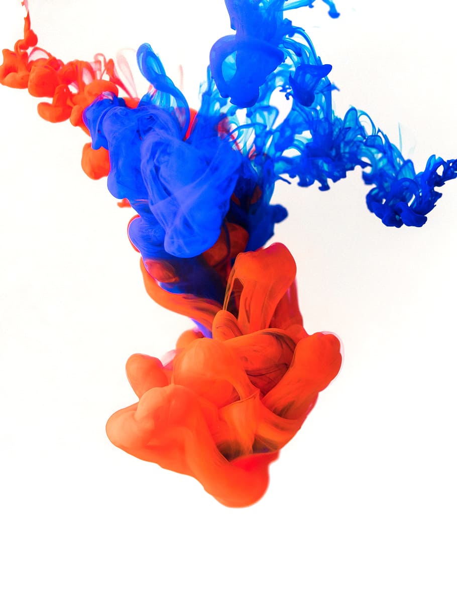red, blue, ink, abstract, clean, crazy, explosion, flow, isolated, liquid