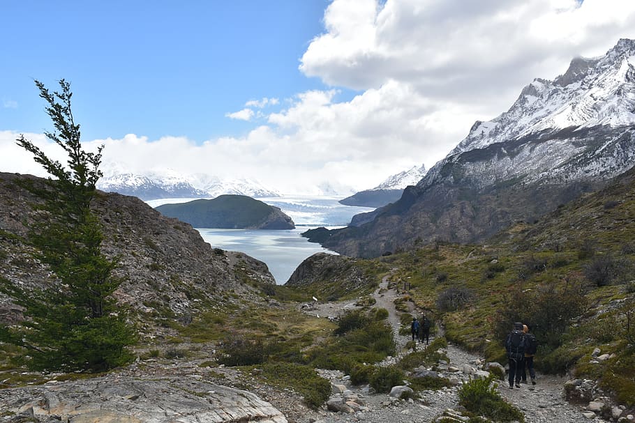 patagonia, torres del paine, national park, lake, mountains, landscape, chile, nature, mountain panorama, south america